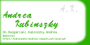 andrea kubinszky business card
